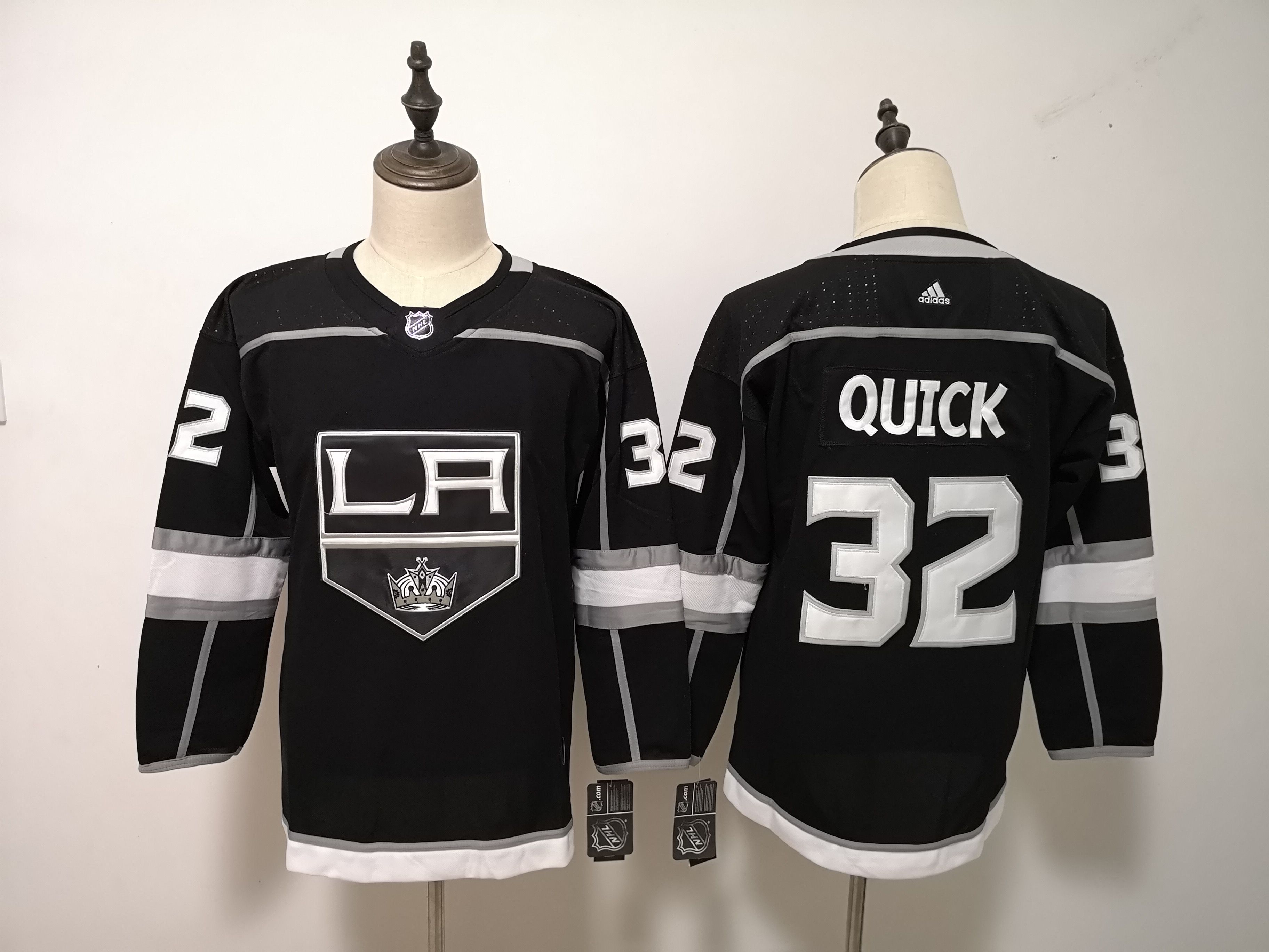 Women Los Angeles Kings #32 Jonathan Quick Black Adidas Hockey Stitched NHL Jerseys